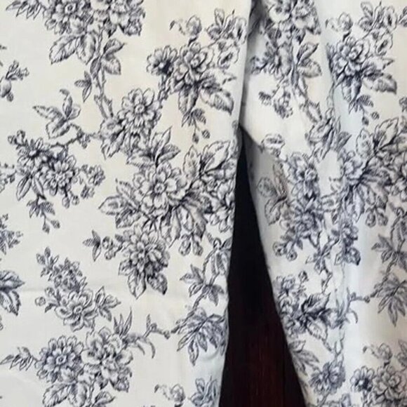 MARIO SERRANI Italy Stretch Pretty Light Blue Floral Ankle Crop Pants Size 14 - Picture 10 of 10